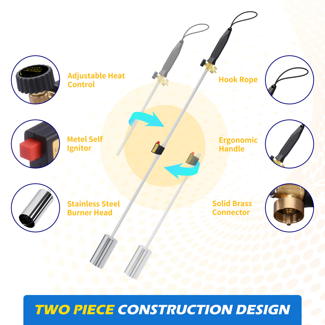 Tausom Heavy-Duty Propane Weed Burner | High-Heat Outdoor Torch for Weeding & Ice Melting