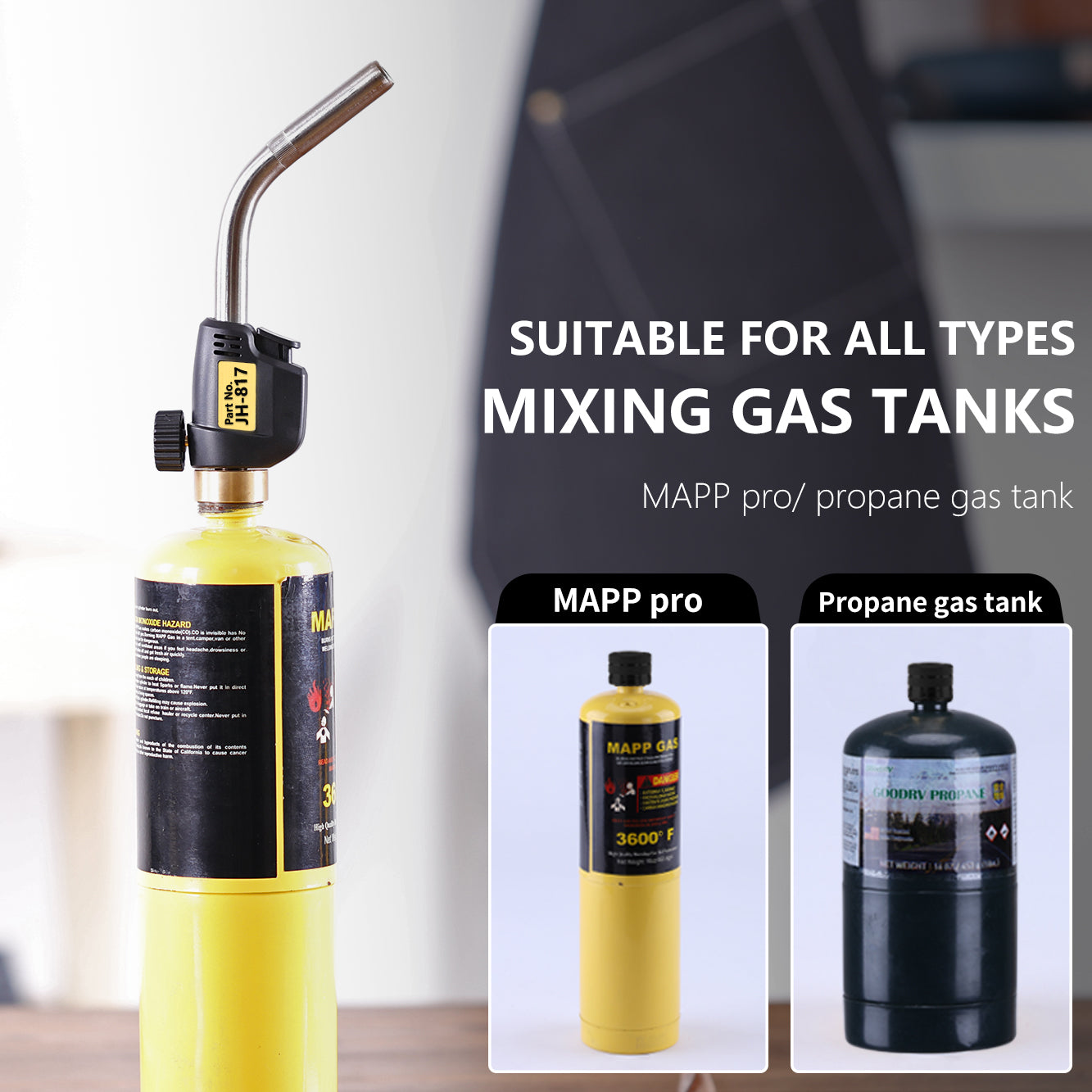 Tausom Adjustable Propane Torch Head | Gas Burner Nozzle for Welding & DIY