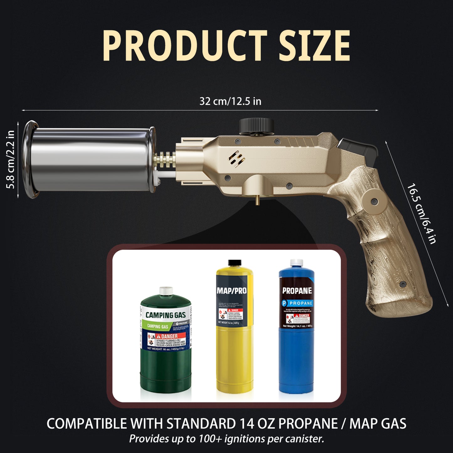 Tausom Pro Cooking Torch Head | High-Heat Propane Blow Torch for Searing & Grilling