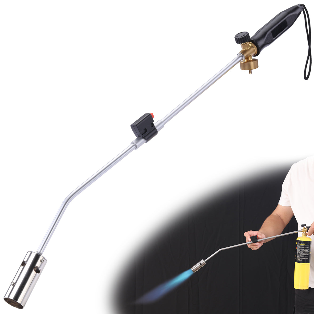 Tausom High-Output Weed Torch with 36" Removable Arm | Propane Weed Burner