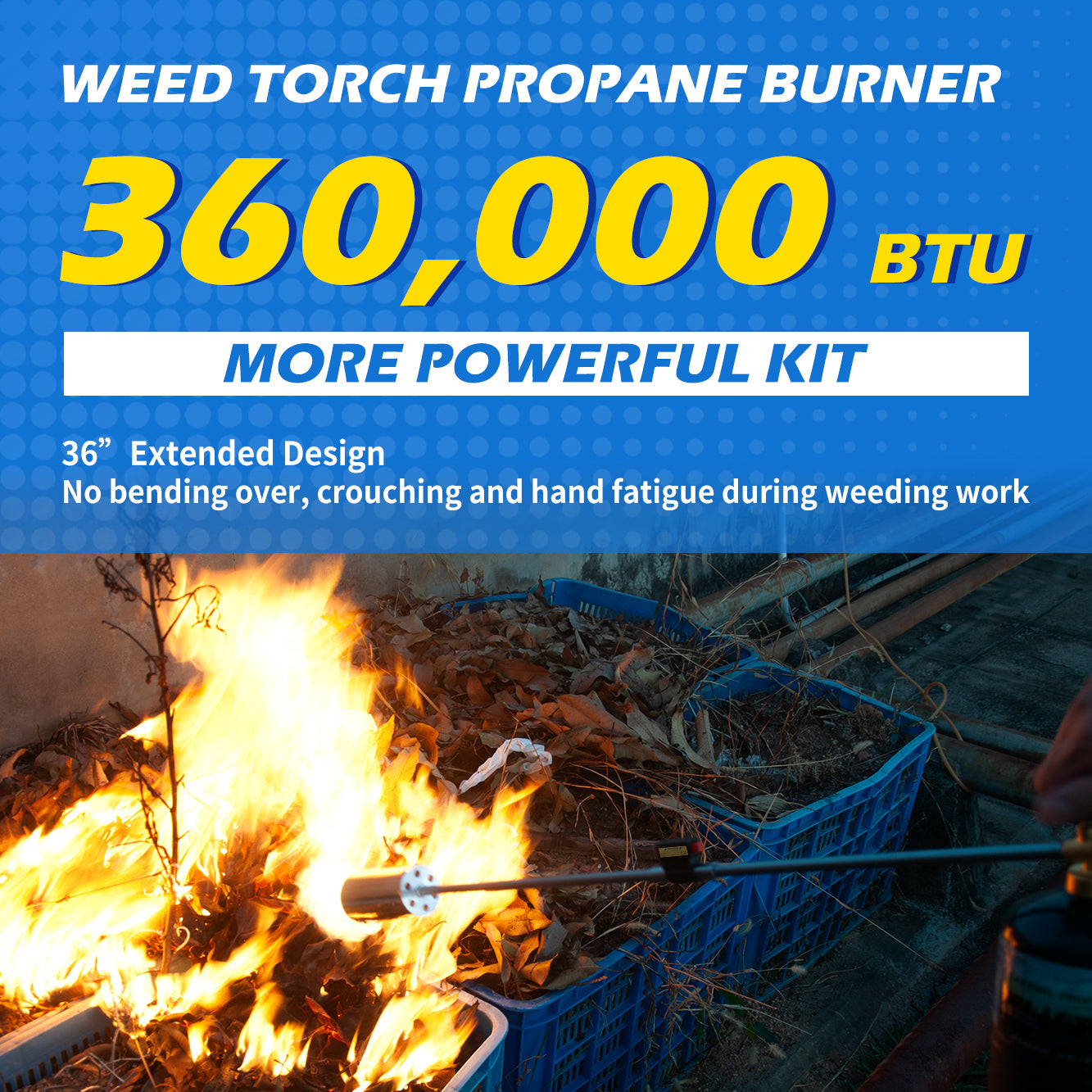 Tausom Heavy-Duty Propane Weed Burner | High-Heat Outdoor Torch for Weeding & Ice Melting