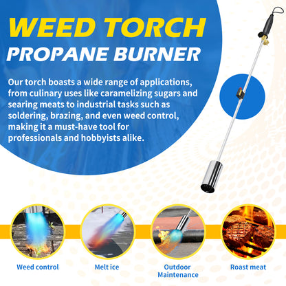 Tausom Heavy-Duty Propane Weed Burner | High-Heat Outdoor Torch for Weeding & Ice Melting
