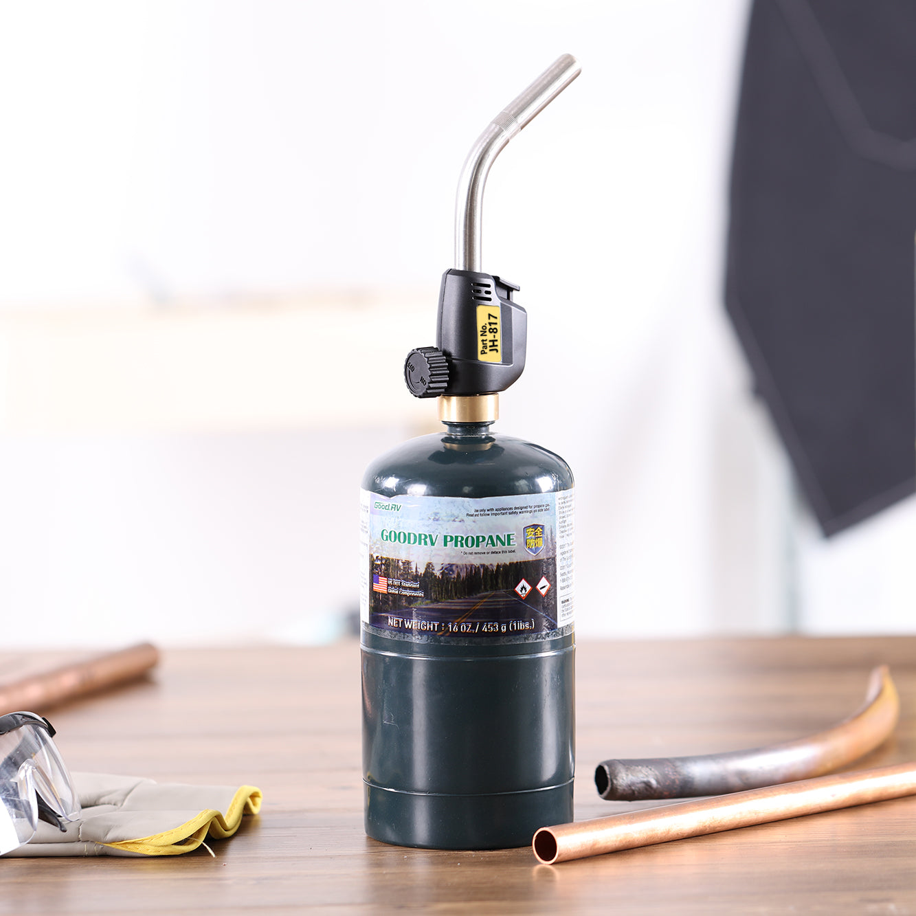 Propane Torch Head – Adjustable Flame Gas Burner Nozzle for Welding, Soldering, Brazing, Heating and DIY Projects