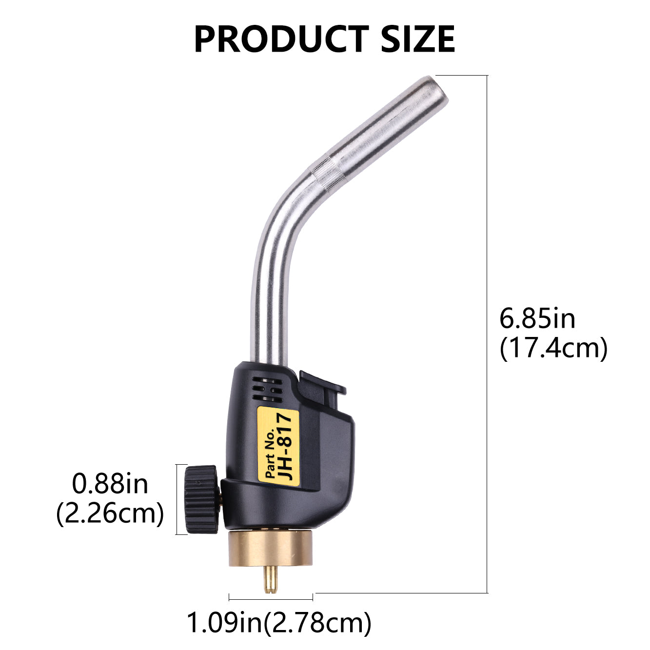Propane Torch Head – Adjustable Flame Gas Burner Nozzle for Welding, Soldering, Brazing, Heating and DIY Projects