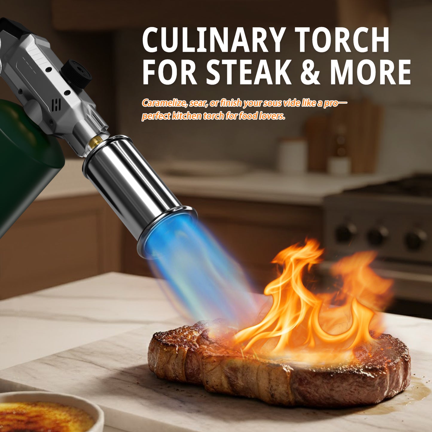 Tausom Camo Culinary Torch | One-Touch Ignition Cooking Blow Torch for BBQ & Kitchen
