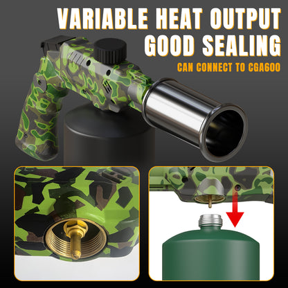 Tausom Powerful Cooking Torch Head | Adjustable High-Heat Blow Torch for BBQ & Campfire