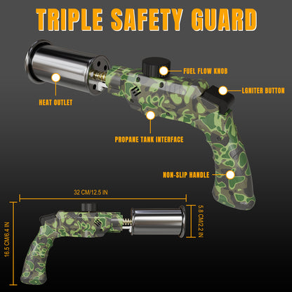 Tausom Powerful Cooking Torch Head | Adjustable High-Heat Blow Torch for BBQ & Campfire