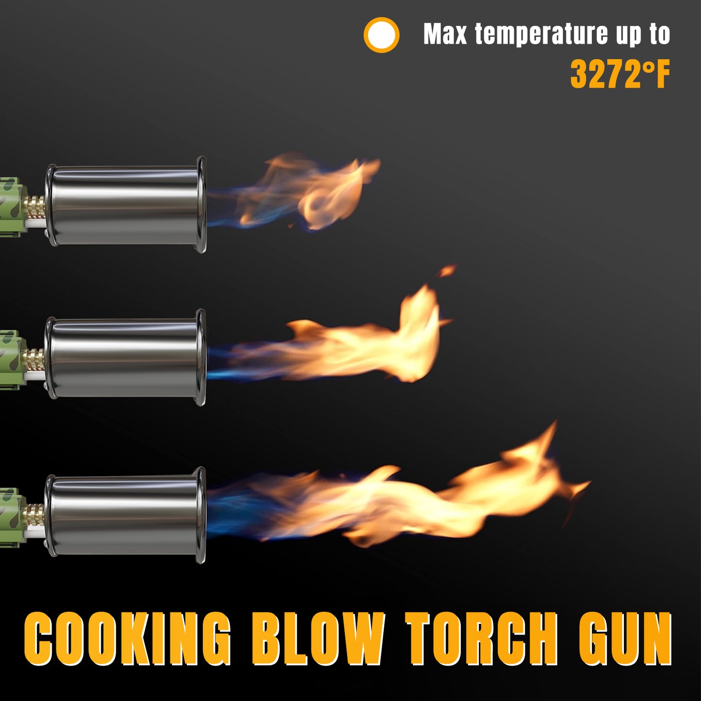 Tausom Powerful Cooking Torch Head | Adjustable High-Heat Blow Torch for BBQ & Campfire