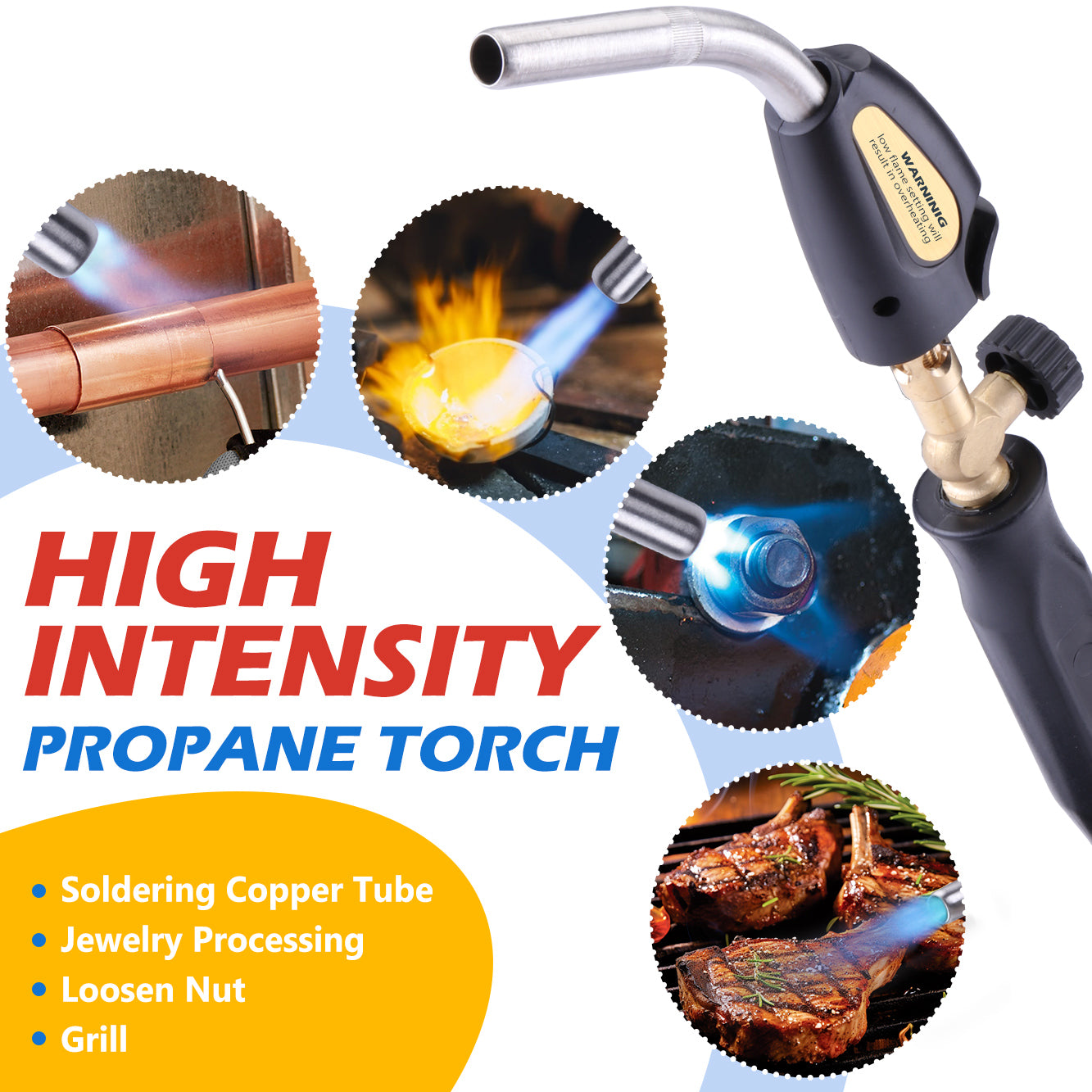 Tausom MAPP Gas Torch Kit with Igniter | High-Heat Torch for Soldering & Brazing