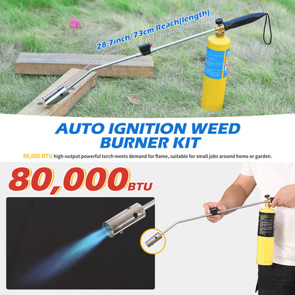 Tausom High-Output Weed Torch with 36" Removable Arm | Propane Weed Burner