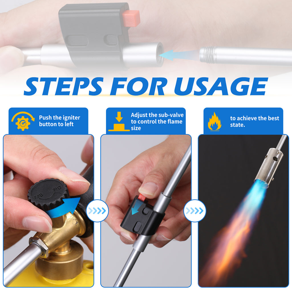 Weed Torch Propane Burner with High Output, Propane Torch Weed Burner with Igniter, Removable 36'' Long Arm Torch, for Outdoor Weeding (WEED TORCH)