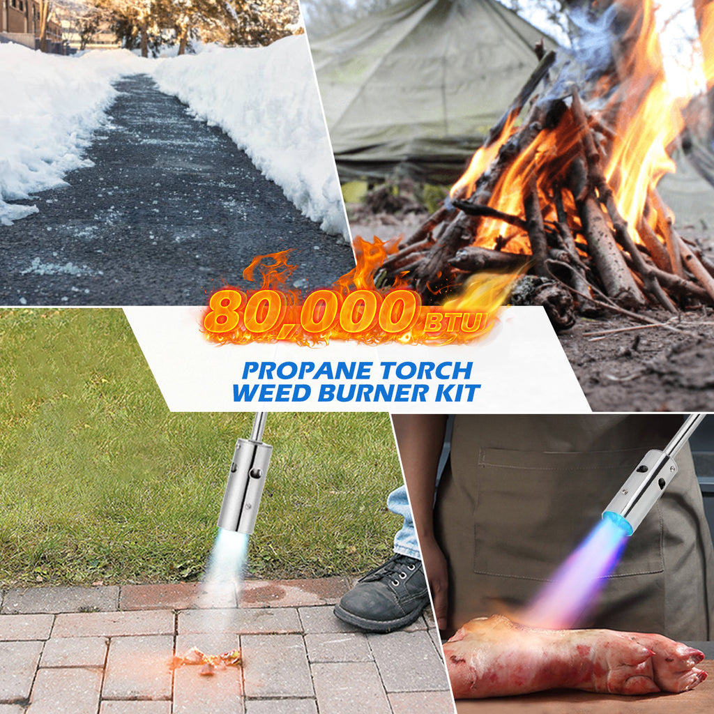 Weed Torch Propane Burner with High Output, Propane Torch Weed Burner with Igniter, Removable 36'' Long Arm Torch, for Outdoor Weeding (WEED TORCH)