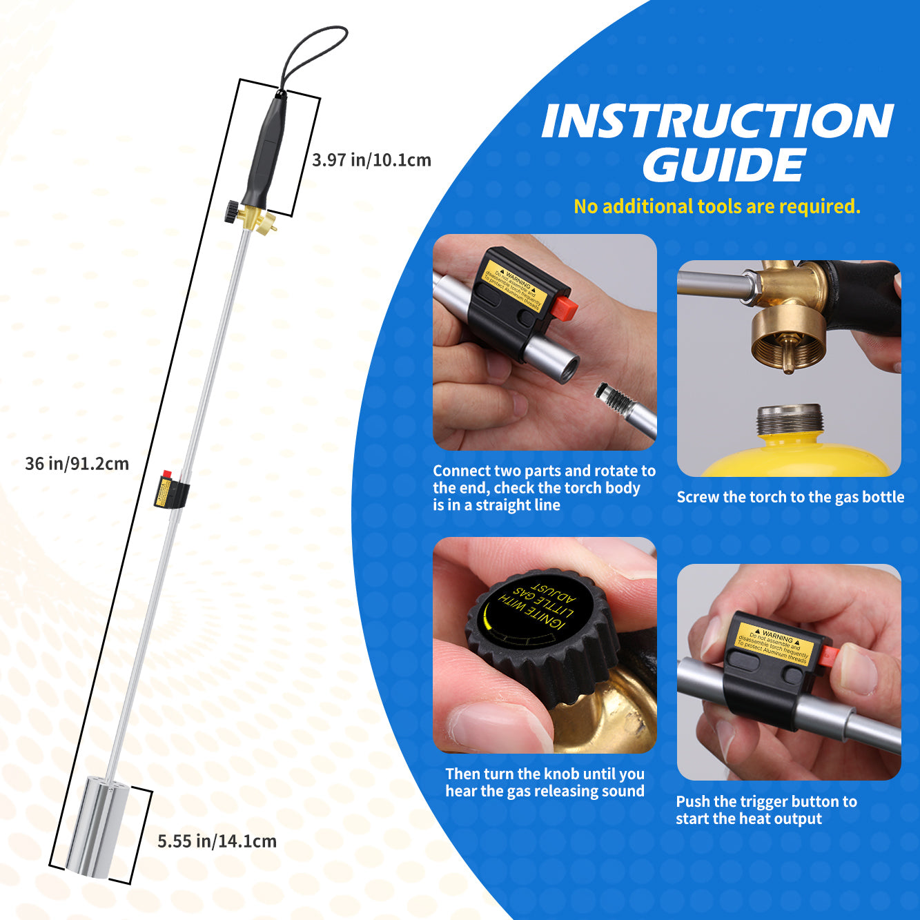 Tausom Heavy-Duty Propane Weed Burner | High-Heat Outdoor Torch for Weeding & Ice Melting